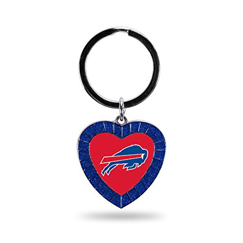 Image of Rico Industries NFL Football Rhinestone Heart Keychain - Great Accessory