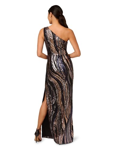 Image of Adrianna Papell Women's Sequin One Shoulder Gown