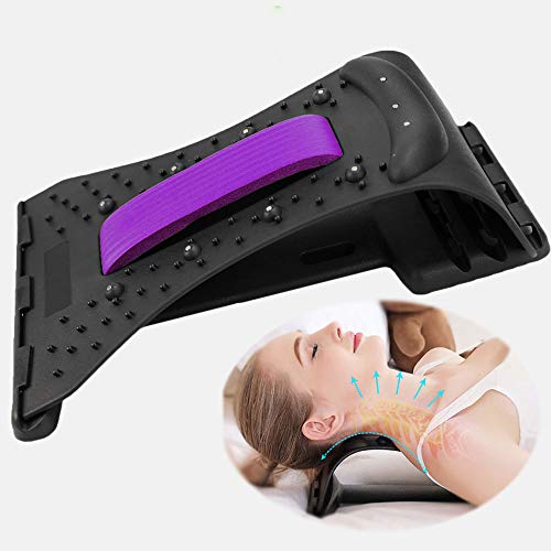 Preisvergleich Produktbild Chiropraktisches Nackenkissen, Nacken- und Schulter-Massage, Entspannung, magisches Rückendehnungsgerät (violett)