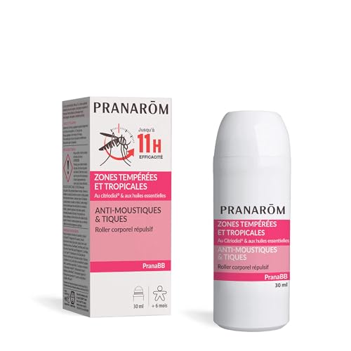 Pranarôm Aromapic Roller Antimosquitos y Garrapatas - Zonas templadas y tropicales PranaBB con aceites esenciales puros y naturales - 30 ml