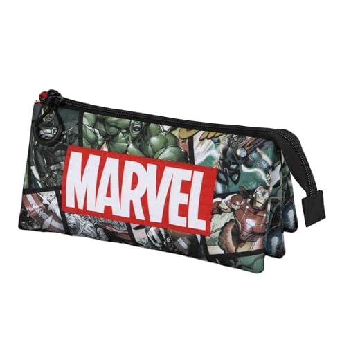 Los Vengadores React-Estuche Portatodo Triple, Multicolor, 23 x 11 cm