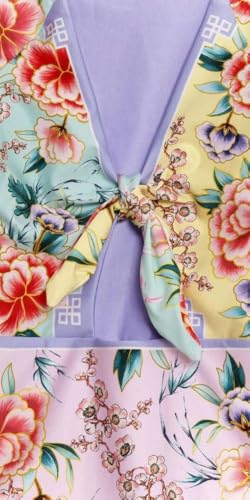 AGUA BENDITA Kids One Piece Swimsuit, Floral Print, Cutout Details, Long Sleeve, UPF 50+, Recycled Polyester/Elastane3