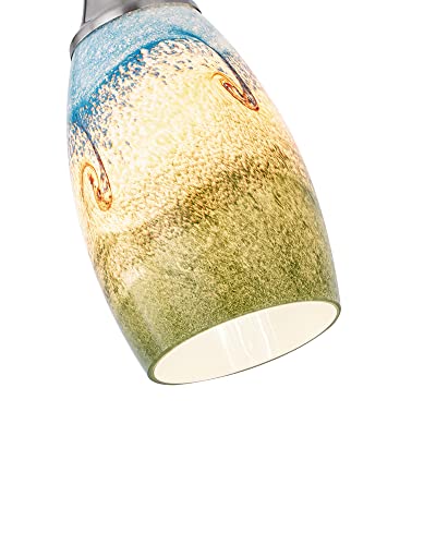 Karyfine 3Pack Mini Pendant Lights Kitchen Island Hand Blown Art Glass Hanging Ceiling Pendant Light Over Island Stained Glass Pendant Light Shade For Bed Room,Hallway,Dining Room,Stairs #TOP1