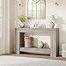 Garvee Farmhouse Console Table for Living Room, Long Console Table for Entryway, 2-Tier Large Sofa Table with Storage, Entryway Entry Table for Entrance, Hallway, Grey, 47