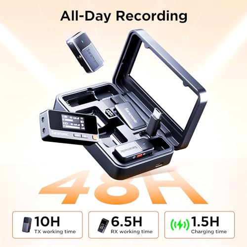 Image of Saramonic Air Wireless Lavalier Microphone for iPhone Android, Noise Reduction, 300M, Mini Wireless Mic for YouTube Tiktok Live Stream, Interview, Podcast, Vlog Video Recording