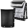 Heavy Duty Backflow Insulation Cover with Two Hook and Loop Openings for Winter Freeze Protection - Outdoor Pipe, Sprinkler, Faucet, and Valve Protection, 16''W x 20''H - Black
