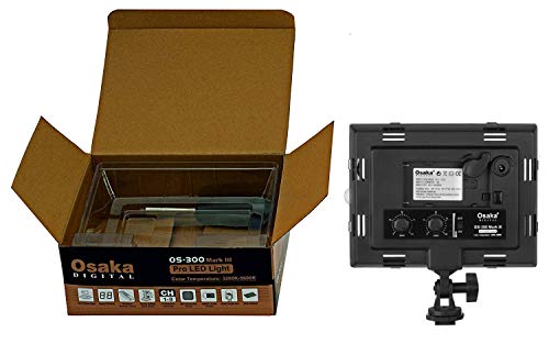 Image of Osaka Bi-Color Dimmable LED Video Light OS 300 Mark III with Battery and Charger for All DSLR and Video Cameras and YouTube Video Shooting