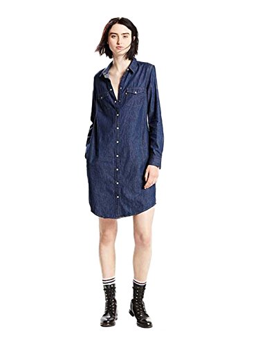 Levi's Ls Iconic Western Dress, Robe Femme, Bleu (Authentic Dark