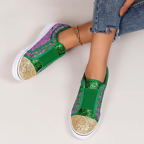 Women's Glitter Tennis Sneakers Flats Sequin Shoes Sparkly Wedding Bridal Shoes Shiny Sequin Shoes2