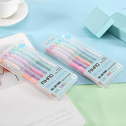 Bolígrafos Gel AIHAO 0.5 mm Retráctiles Multicolor x6 miniatura 6