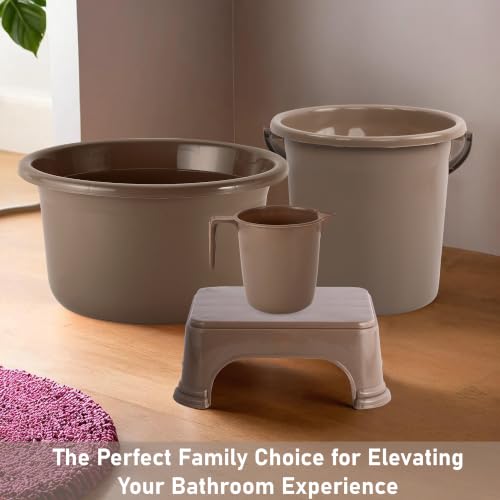 Image of Kuber Industries Bath Tub | Versatile Utility Gaint Tub | Plastic Bath Tub for Baby | Baby Bathing Tub | Clothes Washing Tub For Bathroom | Feeding Pan Tub | TUB-25 LTR | Brown