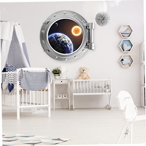 Vinilo decorativo 3D cápsula espacial adhesiva para pared miniatura 3