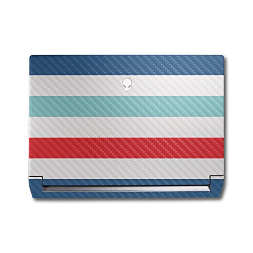 Image of MightySkins Carbon Fiber Skin Compatible With Alienware M17 R5 (2022) Full Wrap Kit - Sailor Stripes | Protective Durable Textured Carbon Fiber Finish | Easy To Apply & Change Styles | Made in the USA