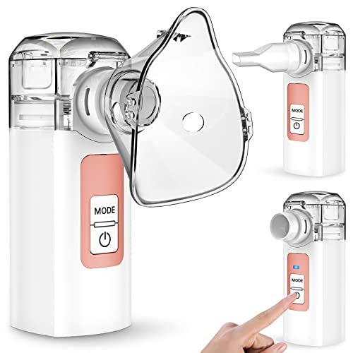Portable Nebulizer, Nebulizer Machine For Adults And Kids, Handheld Nebulizer Of Cool Mist,Steam Inhaler For Breathing Problems, Used At Home, Office, Travel, Pink #TOP14