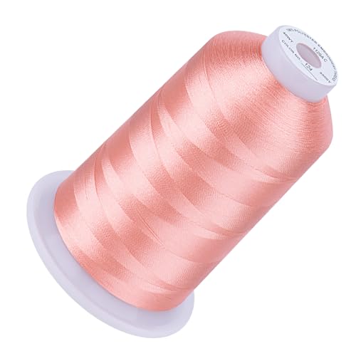 Image of Simthread 5500Yds /5000M 40WT Polyester Embroidery Thread Fresh Pink 124 | High-yardage 5000M spool offers smooth feeding and stable 40WT polyester thread for home and commercial embroidery machines.