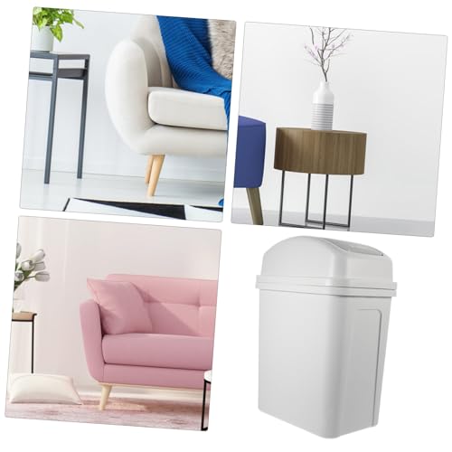 Caneca de basura rectangular con tapa abatible para el hogar miniatura 7