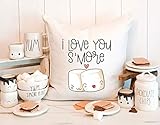 I Love You Smore Pillow Cover Smores Pillow Love You Pillow Marshmallow Pillow Cover Camping Pillow...