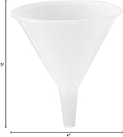 Vista 6 de Soro Essentials- 8 oz. Plastic Funnel 4" Wide White Color- Kitchen Funnel for Filling Bottles Jars Containers Kitchen Gadgets Accessories Funnels