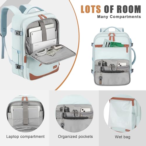 Image of 40L Travel Backpack, Flight Approved Carry On Laptop Backpack | Water-resistant, Personal Item Travel Bag, Fits 15.6 /17.3 inch Laptop, Hiking, Camping, Business, Commute, Men & Women
