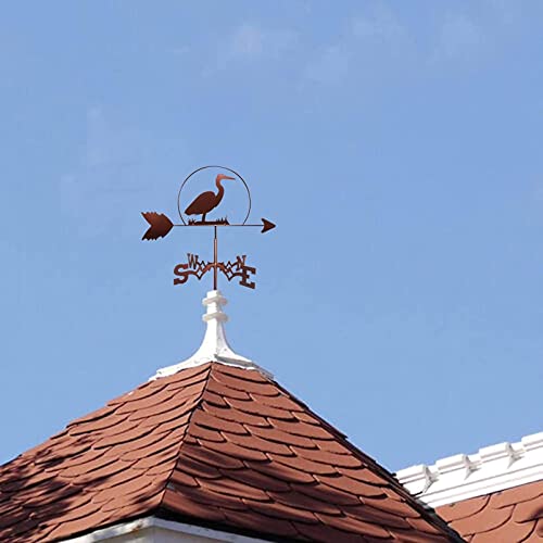Bturyt Metal Wind Vane, Heron Stainless Steel Weathervane Wind Direction Indicator Professionnel Measuring Tool For Outdoor Iron Roof Garden Outdoor Yard Decoration #TOP4