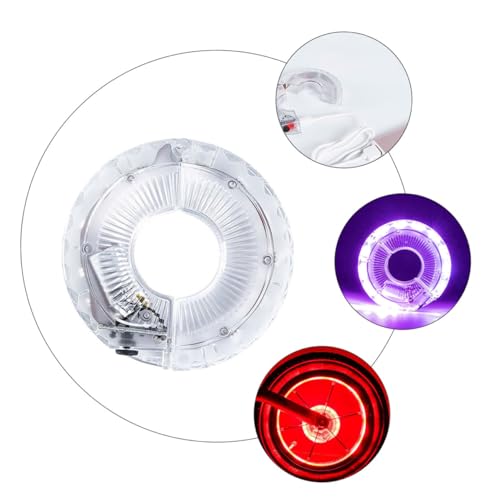 Luz para radios de rueda de bicicleta resistente a impactos con 12 luces RGB Amosfun blanca 7