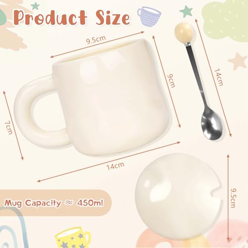 Miniatura 3 de Kksjk Pintar Cerámica Kit Taza, Tapa, Asa Y Cuchara, Taza Blanca Y Rotuladores De Porcelana, Kit De Bricolaje Ocio Creativo Para Adultos, Aptos Para Lavavajillas