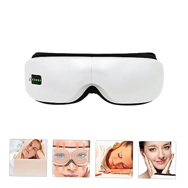 Gogogmee 1 St Ögonskydd Ögonmassagerare Ögon- Och Tinningsmassager Vibrations Elektrisk Massageapparat Elektriskt Verktyg Omvårdnad Ögonmassageinstrument Bärbar Ögonmassagerare Vit Vård 4D