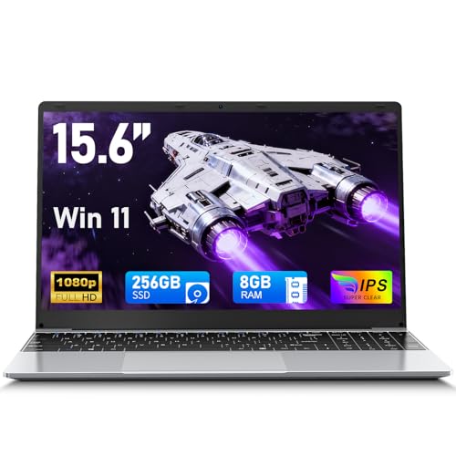 FUNYET Nuovo PC Portatile 15.6 Pollici LPDDR4 8 GB RAM 256 GB SSD Laptop Win 11 Pro IPS FHD 1920×1080 Celeron N4020 Notebook Supporta l'espansione TF Card 1TB, BT 5.0, USB 3.0, Mini-HD, 2.4G+5G WIFI