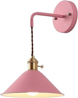 Lámpara de color de macarrones con linding nórdico de pared con interruptor giratorio de latón, acabado de helada retro de luz de metal e27 accesorio de decoración de habitaciones para niños para,