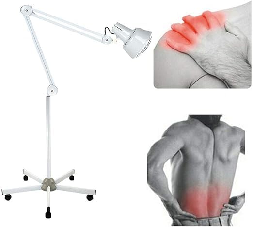 Lampa na podczerwień 275 W, lampa ciepła z czerwonym światłem do fizjoterapii z ramieniem stawowym, obrót o 360° w celu złagodzenia bólu mięśni, stawów i wspomagania krążenia krwi