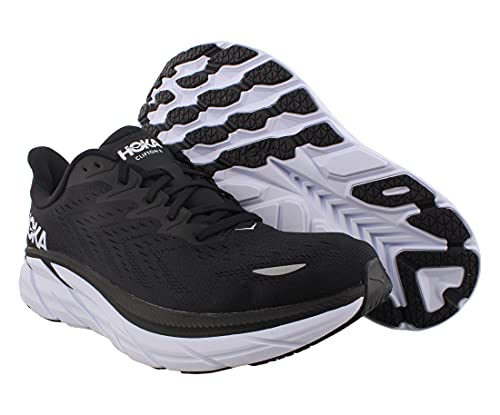 HOKA ONE ONE Mens Clifton 8 Mesh Black White Trainers 11.5 US