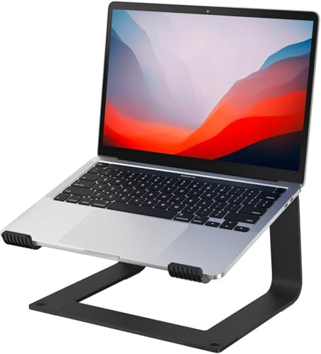 Laptop Stand for Desk Detachable Aluminum Computer Riser Portable Metal Notebook Holder Compatible with MacBook Air, Pro, Dell, HP, Lenovo and All 10-16" Laptops, Black