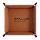 BELLA BUSTA-3 Years Anniversary Gift-3rd Anniversary Leather Gift-Engraved Leather Tray (Maroon)