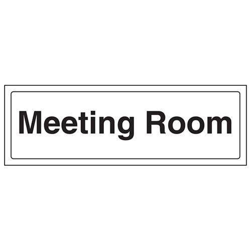 Image of V Safety Meeting Room Door Sign - 300mm x 100mm - 1mm Rigid Plastic