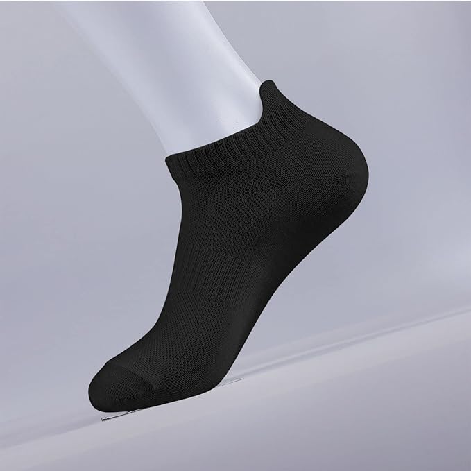 Women's and Men's Running Ankle Socks Low Cut Breathable Socks With Tab 3 Pairs, Black2