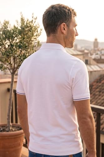 Image of Louis Philippe Men's Slim Fit Zipper Polo T-Shirt in 100% Cotton Pique Fabric for Casual Wear