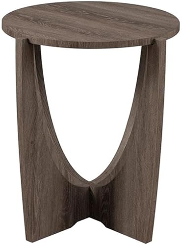 Miniatura 6 de Walker Edison Gemma - Mesa auxiliar redonda flotante contemporánea con parte superior de mármol, 19 pulgadas, color ceniza cerusada