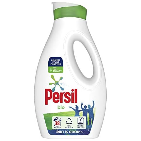 Persil Bio stain removal first time Laundry Washing Liquid Detergent 100% recyclable bottle 38 wash 1.026 l Cover