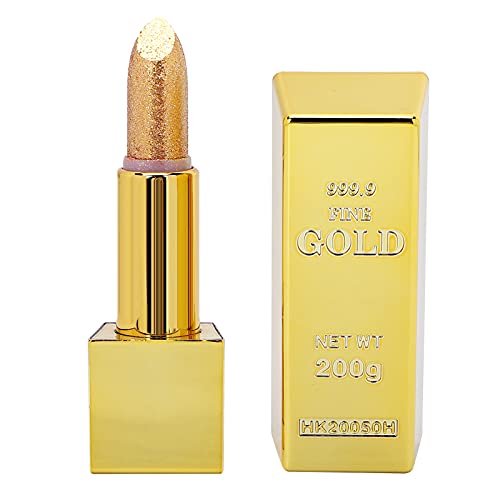 Akozon Tinted Lip Shimmery Sparkly Magical Sparkle Lipstick Gold Bar