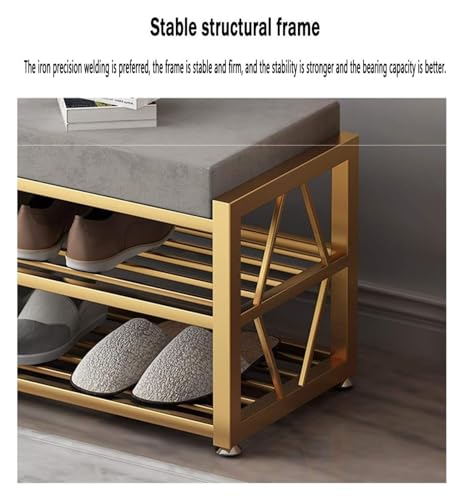 Tabouret à langer les chaussures et banc d'entrée en velours chic