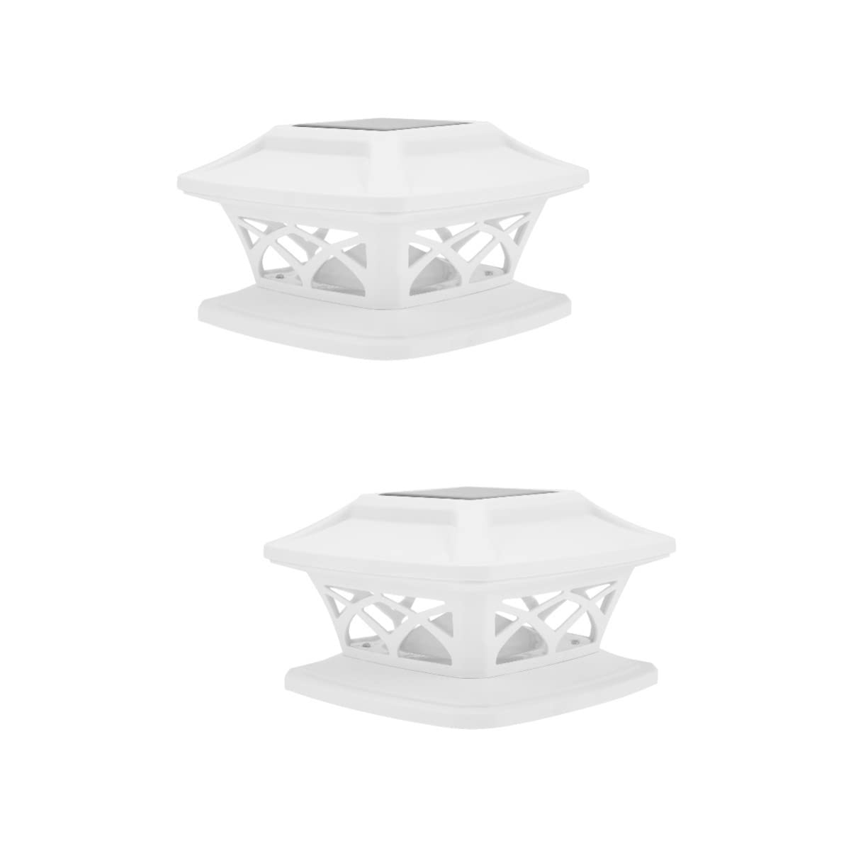 Uonlytech 3 Pezzi per Recinzione Paesaggistica per Esterni Palo Quadrato Pilastro Decorazione da Giardino Lampada da Notte Cappucci per Inondazione LED Decorazione Patio Luci Solari