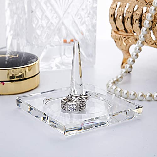 H&D Square Crystal Glass Ring Holder For Jewelry #TOP5