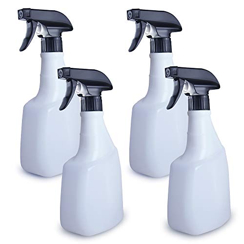 Spray Bottles for Cleaning (16 oz, 4 Pack) Empty Spray Bottles Water Sprayer for Bleach, Auto Detailing, Watering Plants, Haircuts, Disinfectant, Chemicals (Black)