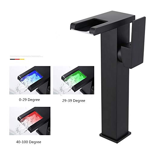 Mitigeur de salle de bain cascade LED pour vasque moderne - 2