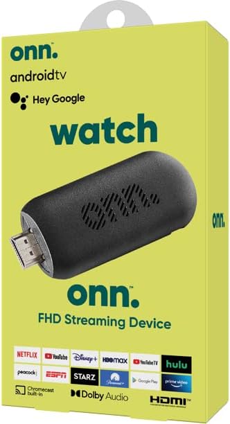 Android TV 2K FHD Streaming Stick with Remote Control & Power Adapter WiFi HDMI Chromecast Built-in