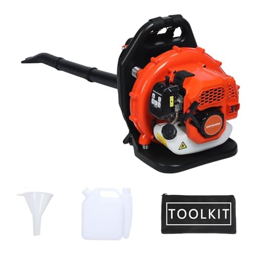 Erhigher Backpack Leaf Blower, 2-Stroke Engine 665CFM Air Volume 1.7L Tank Leaf Blower 63CC Gas Powered Leaf Blower Snow Blower for Lawn Care, Road Cleaning Orange