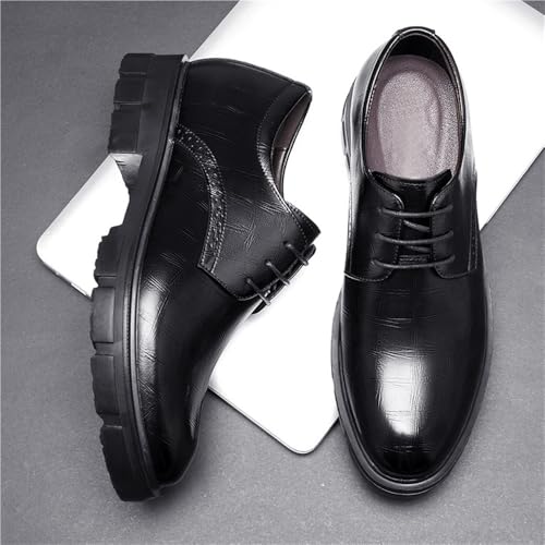 Men's Height Enhancing Leather Dress Shoes Business Formal Wedding Oxfords for Groom Comfortable Lace Up Shoes for Men2