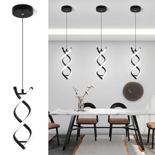 CANEOE Spiral Led Pendant Light Fixture,15W 6000K Modern Integrated LED