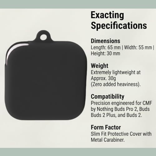 Image of SHISHVIKA Case Cover Compatible for CMF by Nothing Buds Pro 2 / Buds 2 Plus /Buds 2 (Black, S - Pin)