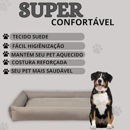 Cama Para Pet Porte Grande Gigante Fundo Impermeável Lavável (Cinza)